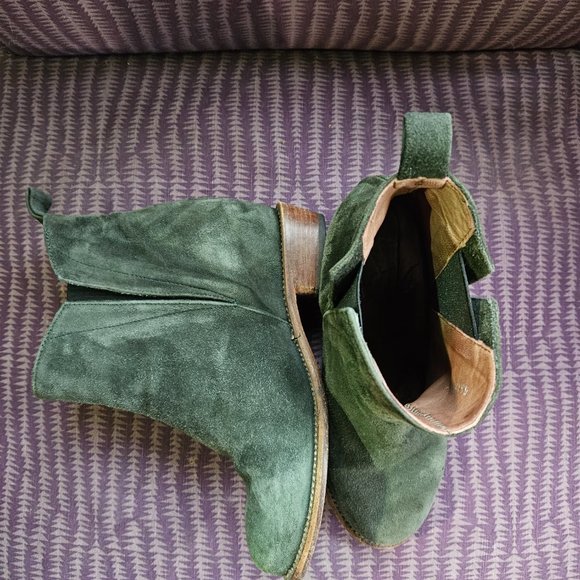 P. Monjo / Argila Ankle Booties in Green Suede - Size 38.5 - Picture 3 of 7